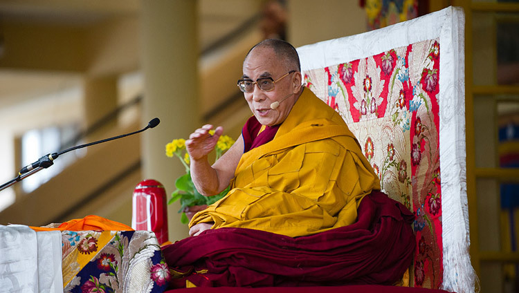 His Holiness the Dalai Lama making the first official remark on his retirement from political responsibilities during a public teaching at the Main Tibetan Temple in Dharamsala, HP, India on March 19, 2011. 